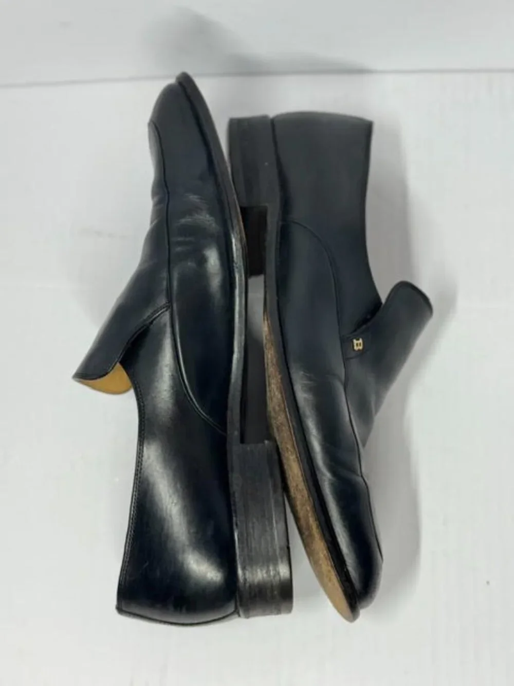 Bally Black Leather Slip-On Loafers Square Toe Dress Shoes Men’s 11D 10EU Italy